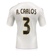 Roberto Carlos Signed Original Real Madrid 2004-05 Home Football Shirt