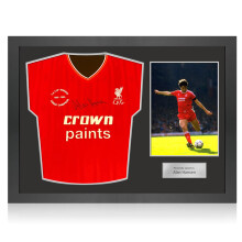 Alan Hansen Front Signed Liverpool 1986 Football Shirt. Icon Frame