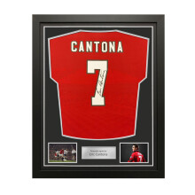 Eric Cantona Signed Original Manchester United 1994-96 Home Football Shirt. Standard Frame