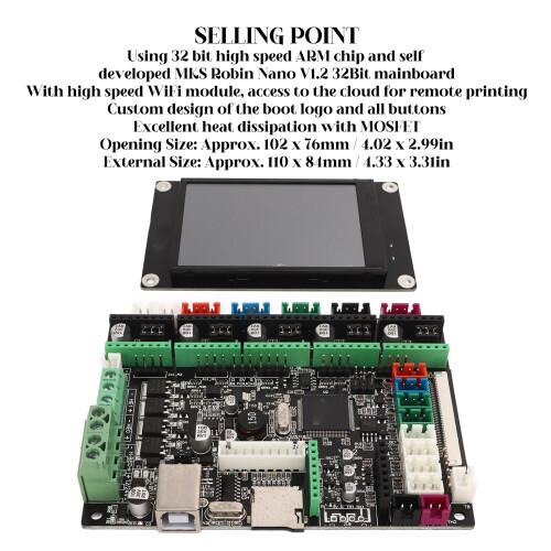 Mini 3D Printer Control Board Kit with 3.5" Touchscreen, STM32, 12-24V 1