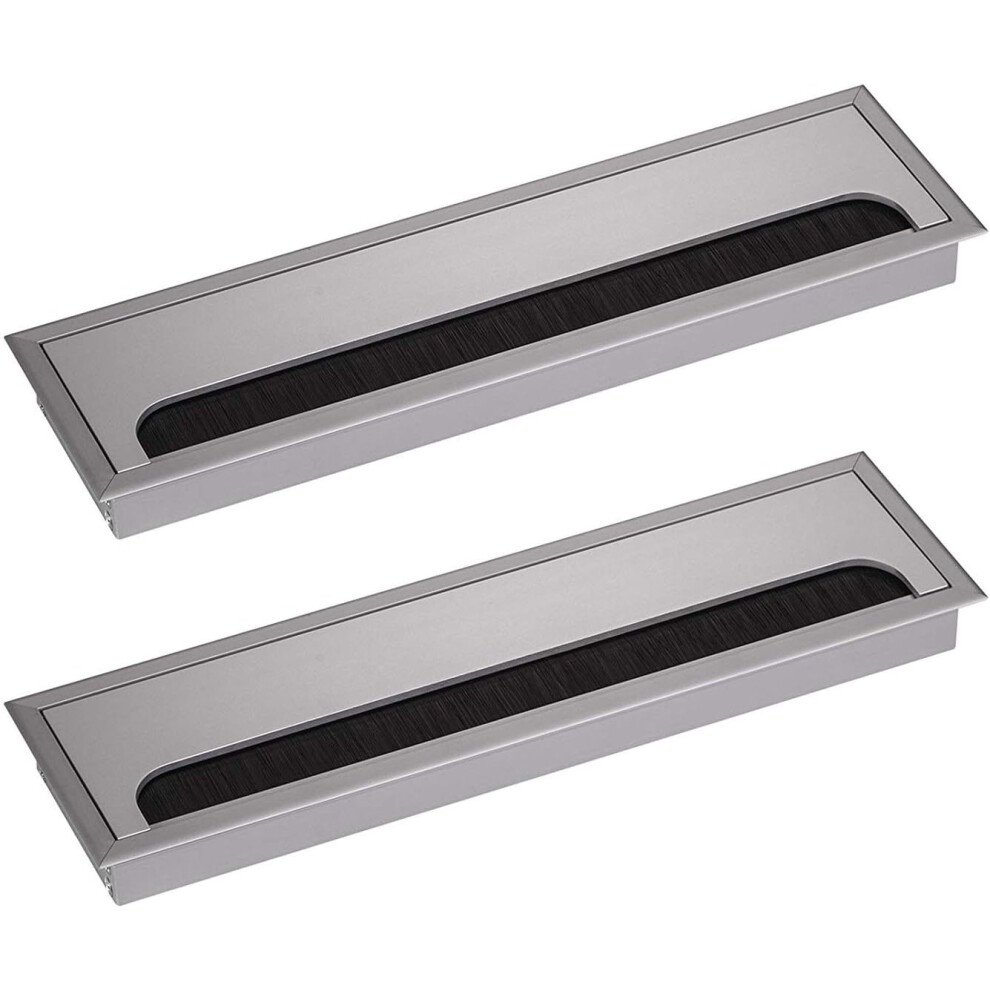 Desk Furniture Improvement, Metal Rectangle Wire Cable Grommet With Flip Open Cover For Safe Cable Passage, Cord Cable Hole Cover For Home Office 9448196627525