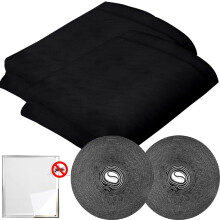 Tela ajustável multiuso para casa, proteção eficaz contra poeira, malha 100% poliéster para várias janelas (150 x 200 cm, preta), pacote com 2