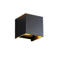 Matt svart utendørs vegglampe, justerbar vinkel fra skumring til daggry, aluminiumsbelysning for terrasse og garasje, vanntett IP65, firkantet