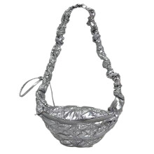 Umhängetasche mit gerafftem Design, plissierte-Silber