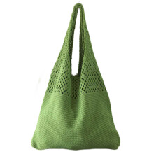 Sac à bandoulière tricoté chic et confortable, grand sac à -Vert