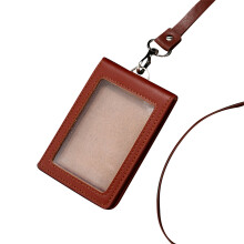 Porte-badge avec lanière pour contenir-PU rouge marron