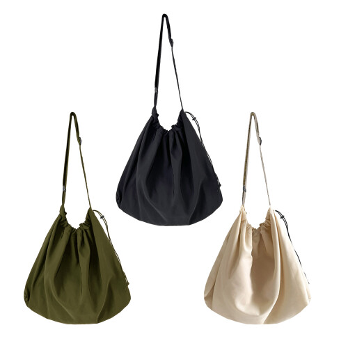Casual Drawstring Shoulder Bag Large Capacity Bag for-Green 1