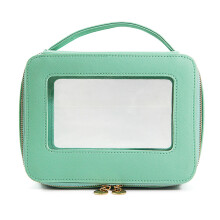 Sac organisateur de maquillage en PVC, sac à-Vert aqua