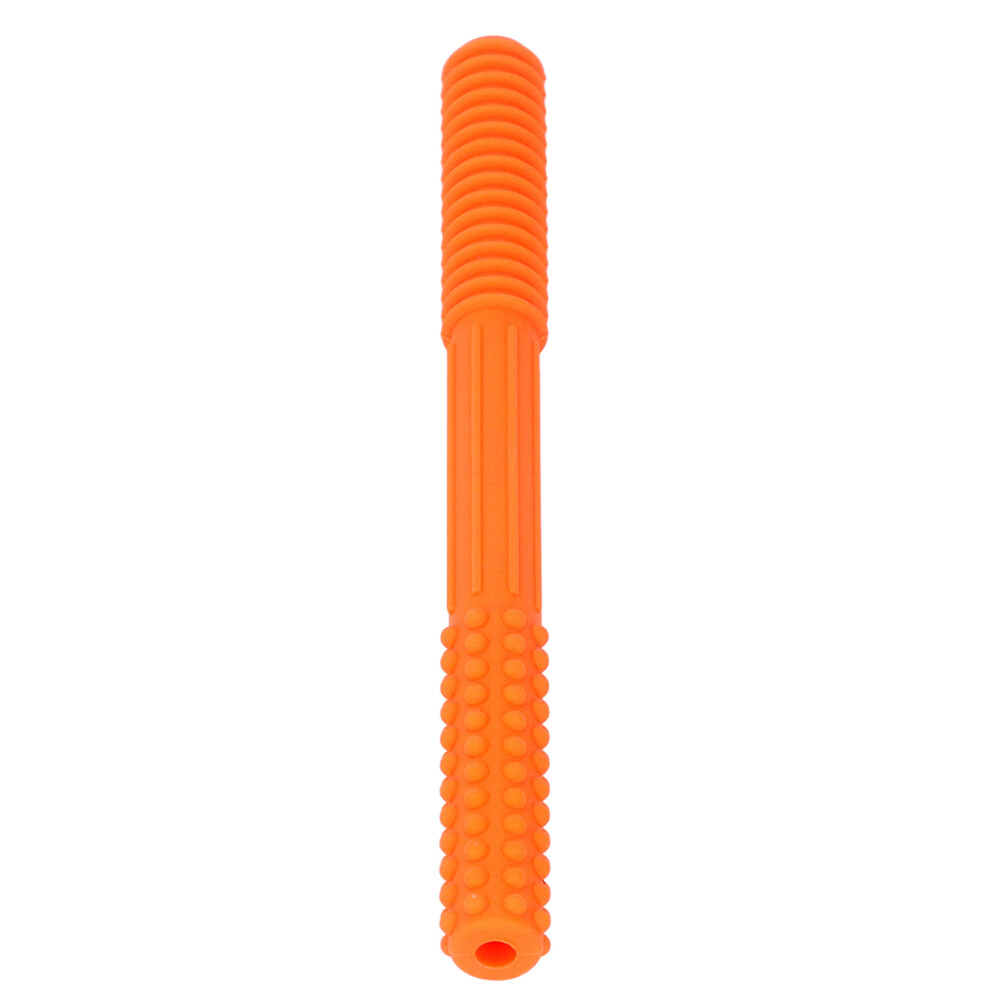 Baby Safe Hollow Silicone Teething Tube 17.5cm Orange for Toddlers