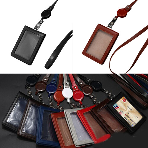 Leathers IDs Badge Holder Organizer Card Case-red stretch 2