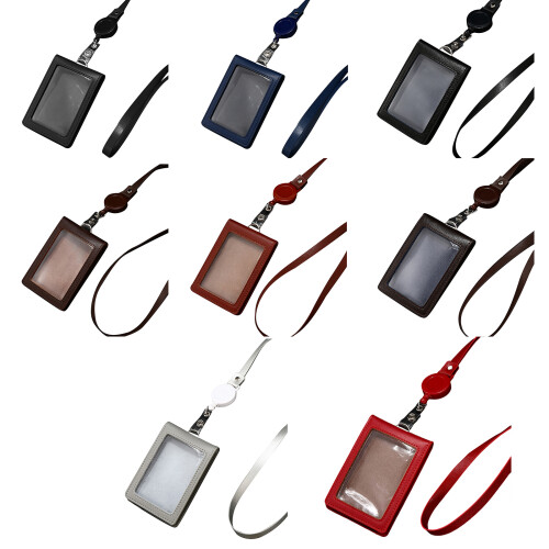 Leathers IDs Badge Holder Organizer Card Case-red stretch 1