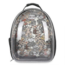 (Classic Dark Green) Cat Backpack Outdoor Pet Shoulder Bag Breathable Portable Travel Transparent Bag