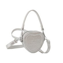 Casual handtas Kleine hartvormige tas Dame portemonnee-Zilver