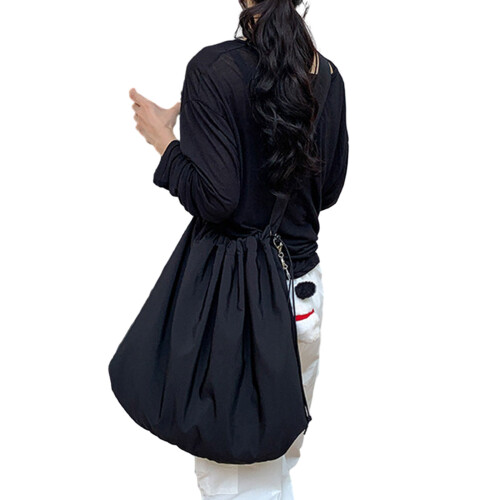 Nylon-Einkaufstasche, Damen-Geldbörse, modisch,-Schwarz
