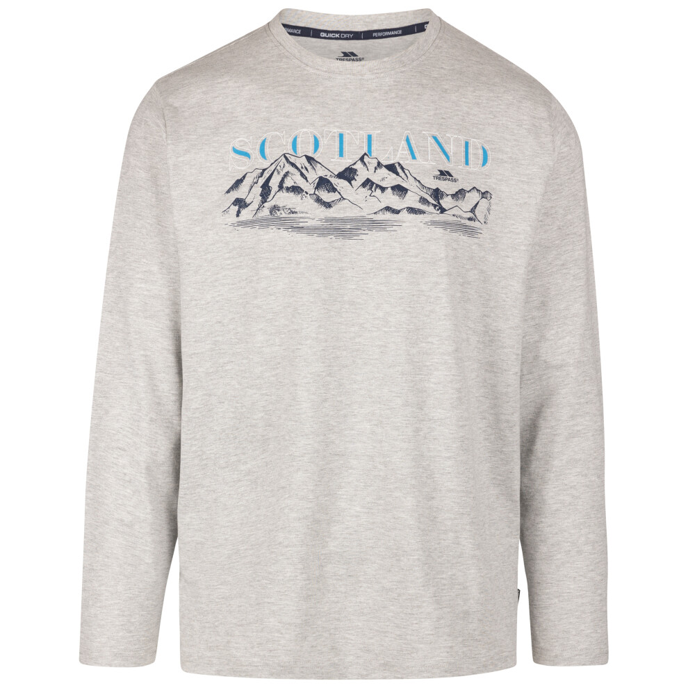 New Trespass Men's (M, Marl) Casual Long Sleeve T-Shirt - Paral Grey