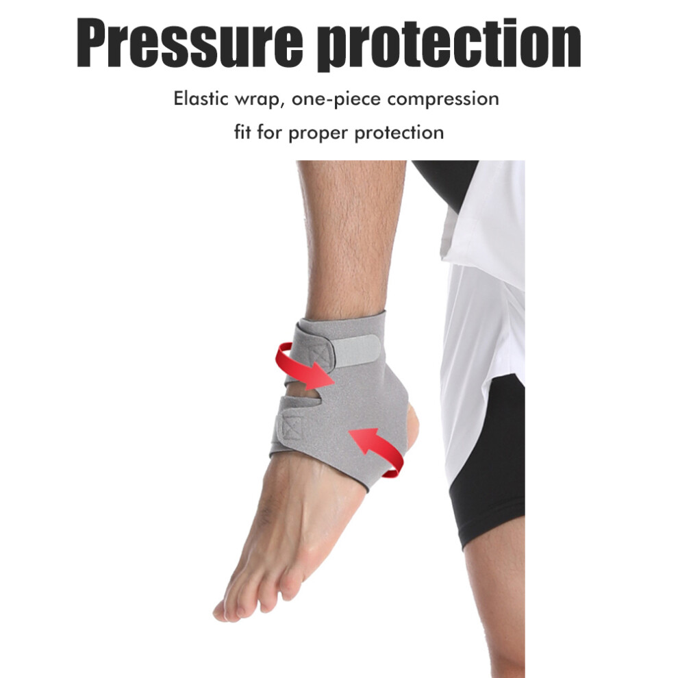 Gray Adjustable Nylon Ankle Brace For Men Women Sports Protection S-L