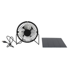 6V 3W Solar Powered USB Fan Ultra Quiet Safe for Home Travel Fishing Use