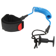 Elastic Safety Strap For Surfboard, Coiled Spring Design Adjustable Ankle Cuff Sturdy Durable Construction Lightweight Flexible Material Rotating Join