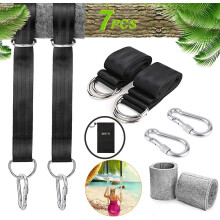 Outdoor Hanging Kit, Heavy Duty Nylon Strap With Stainless-Steel Carabiners, Commercial Grade Quality For Tree Swing & Hammocks, Weatherproof,