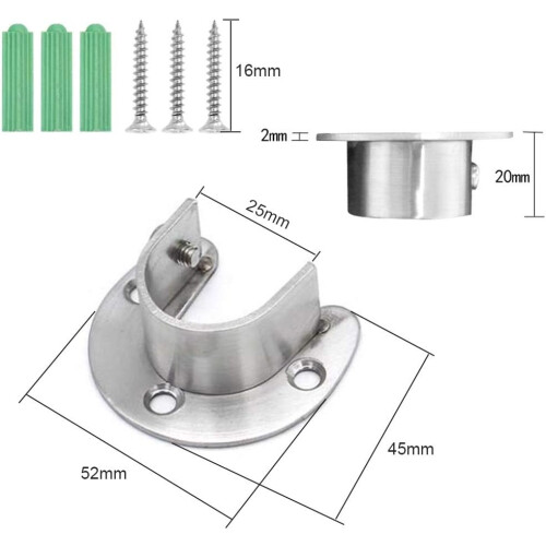 Suporte para guarda-roupa com diâmetro máximo de 1-1/3 polegadas, compatível com diversos tipos de tubos, encaixes reforçados para varão de 1