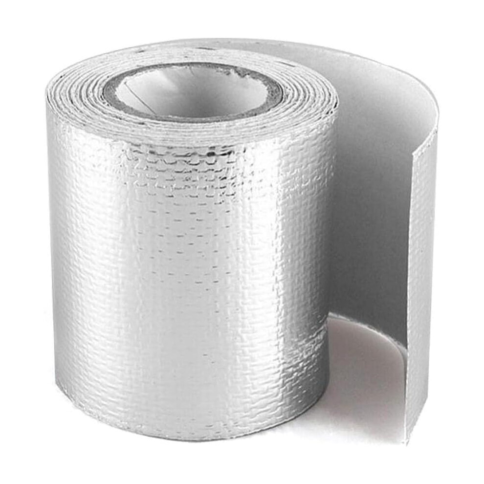 Heat Shield Barrier, Aluminized Tape 5M For Radiant Heat Protection, Aluminum Foil Coating With High Temperature Resistant Polymer Laminated Glass 9358999363356