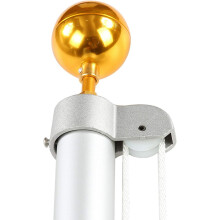 Flagpole Truck Pulley, Stationary Truck Pulley - Silver Aluminum Flag Pole Kit - Fits Masts From 1.5" To 2", Replaces Old Or Damaged Fittings, Heavy