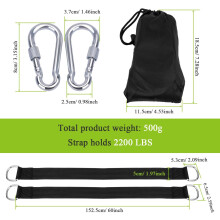 Baumschaukelgurte für draußen, Aufhängeset mit robustem Edelstahl-Karabiner (bis zu 1000 kg belastbar), strapazierfähige Nylon-Baumschutzmatte