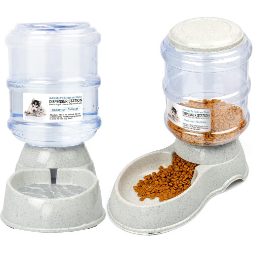 Pet Feeder with Non-Slip Feet, Automatic Pet Feeder Gravity Refill for Easy Storage