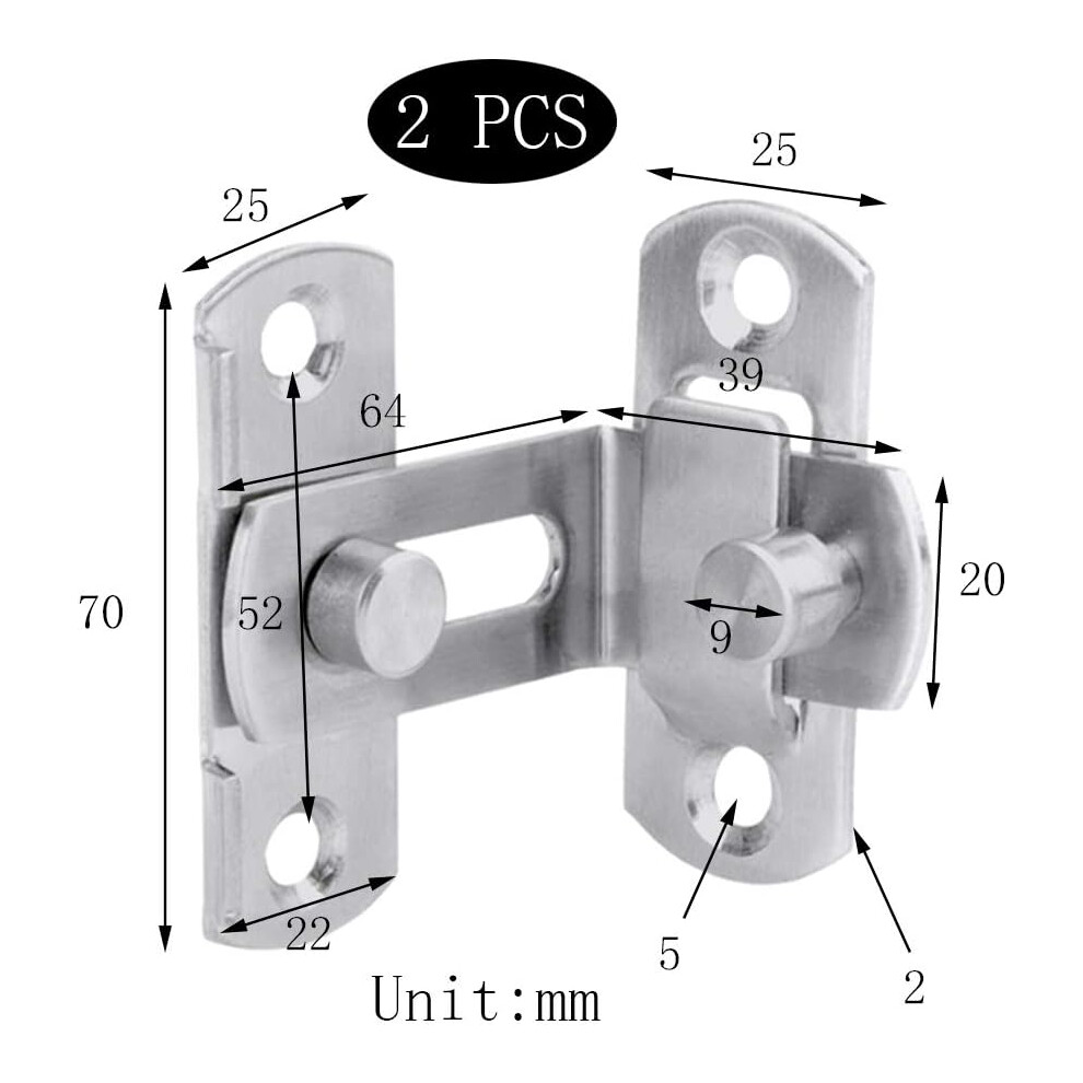 Stainless Steel Flip Latch Lock, Heavy Duty Security Door Lock For Double Door Closet Barn Shed, Easy Install Rust-Proof Right Angle Lock With 9169997201324