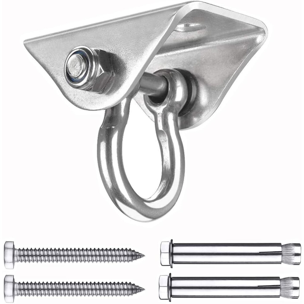 Heavy Duty Stainless Steel Suspension Hardware With 360 Degree Rotation, Safe For Swing Chair Hanging, Yoga Swing Hooks, And More, Rated Up To 450Kg 9173940330801