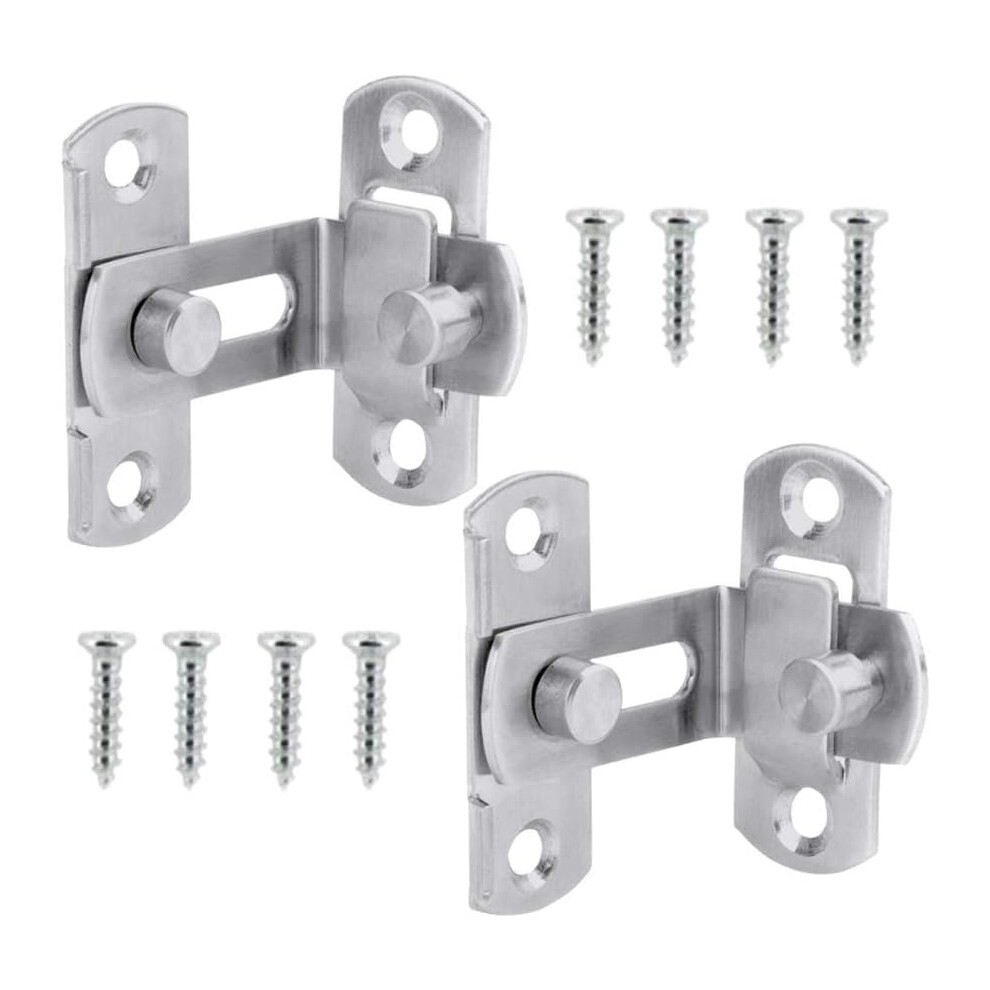 Easy Install Flip Latch Lock In Stainless Steel, Security Door Lock With Heavy Duty Rust-Proof Closure For Barn Shed Double Door Closet (2 Pieces) 9358999363660