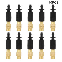Garden Irrigation Nozzles, Brass Misting Sprinklers for Effective Plant Watering and Greenhouse Cooling, Durable Plastic and Copper Construction