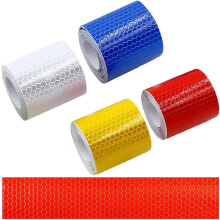 Cinta reflectante para uso exterior, película de rejilla de color cristal con visibilidad mejorada, resistente a la decoloración por el sol y la