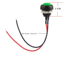 12 mm vattentät tryckknapp, massiv plastlegering med hög precision, omedelbar på- och avslagningsfunktion för biltuta, PC, bord