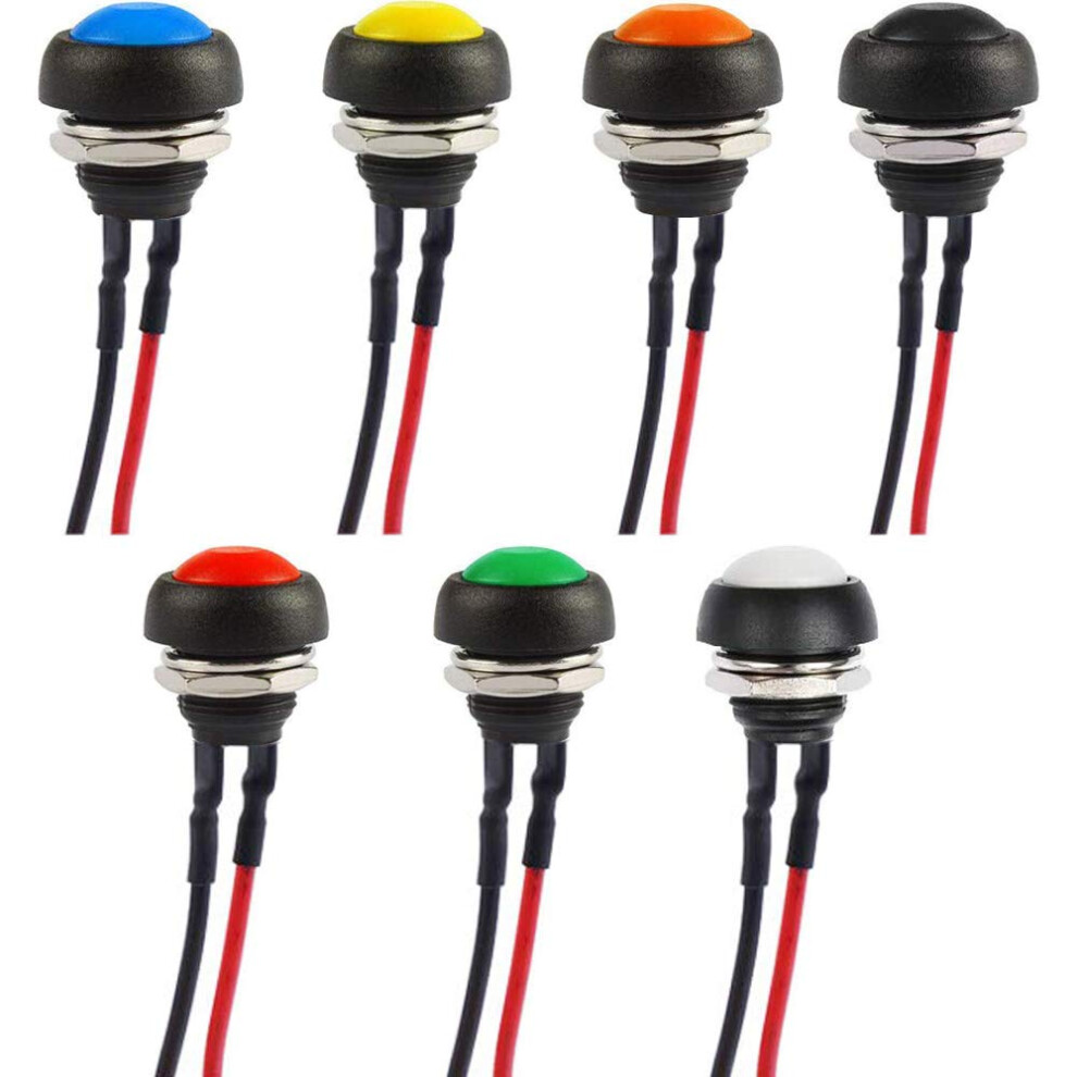 Solid Plastic Alloy Material Instantaneous On Off Operation, Pre-Wired Instantaneous Switch For Car Horn, Pc, Table Lamp, Home Doorbell (7Pcs) 9358999385938