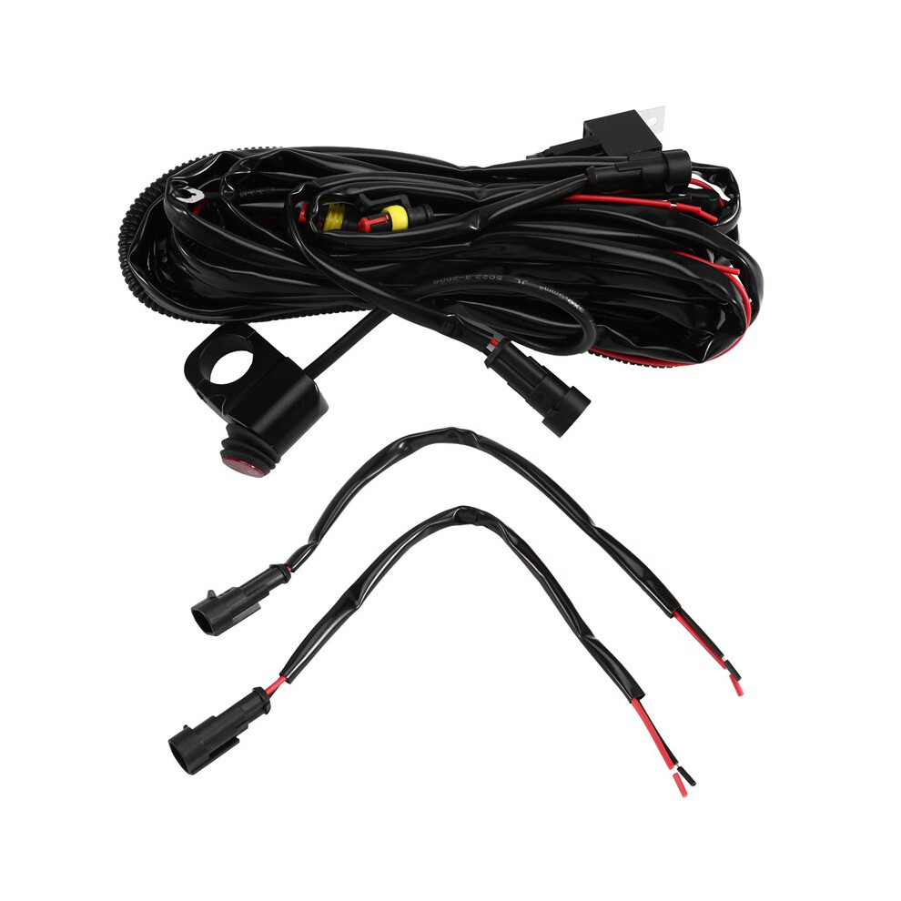 Motorcycle Fog Spot Relay Harness Wiring Kit 12V 1.6M With Fuse Aluminum Off Cable 1.6M Light 6031794461467