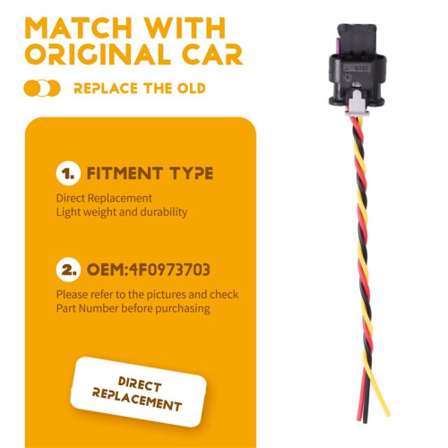 5 Pcs PDC Parking Sensor Plug Connector Wire 4F0973703 for     A1 A3 A4 A6 A7 Q5 Q7 R8 TT 2