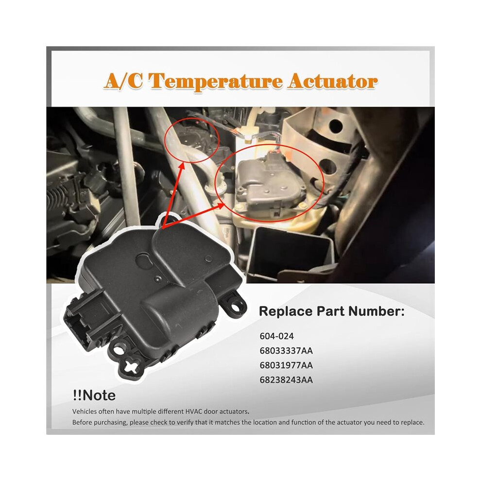 Hvac Blend Door Actuator 604-024 68033337Aa For 300 Town & Country Challenger Charger Dakota 4713236278568