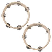 2X 8 inch Musical Tambourine Tamborine Drum Round Percussion Gift for KTV Party