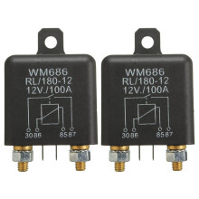 2X 12V 100Amp 4-Pin Heavy Duty /OFF Split Charge Relay For Auto Boat Van Black