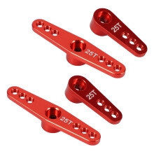 2X 25T Aluminium RC Servo Arm Horn für Futaba Savox Xcore HL HSP HD RC Elektrowerkzeuge, Rot