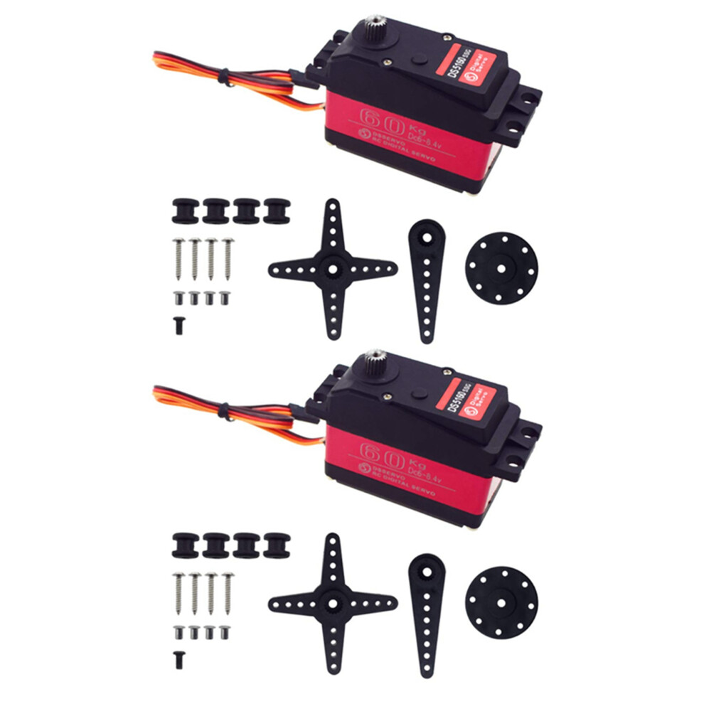 2Piece Ds5160 Ssg 60Kg 8.4V High Voltage Waterproof Digital Servo For 1:5 Savox-0236 Losi Xl 5T Robot Arm 180 Servo 4713394342385