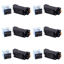 6X 12V  Coil Power Relay DPDT LY2NJ HH62P-L JQX-13F 10A with PTF08A Socket Base