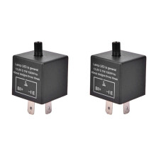 2X Electronic LED Adjustable Flasher Relay for Turn Signal Light Blinker CF13 JL-02 for Car Motorcycle