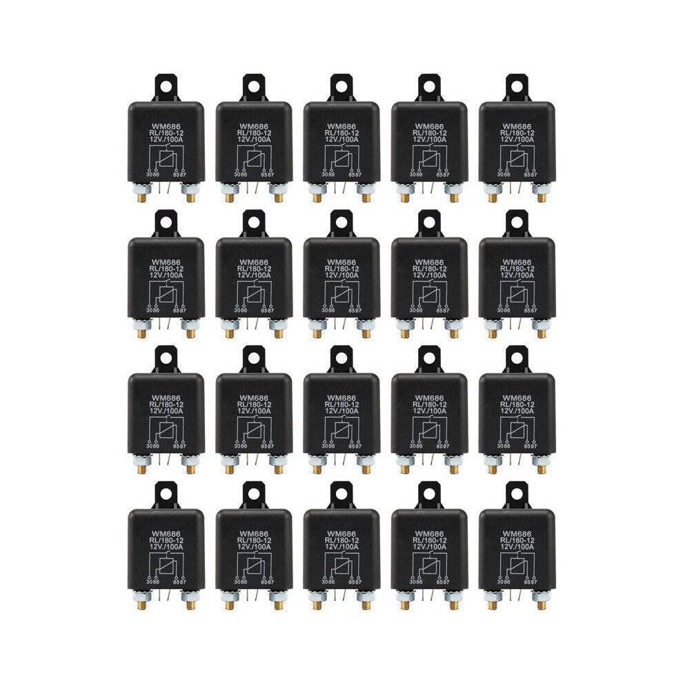 20X 12V 100Amp 4-Pin Heavy Duty /Off Split Charge Relay For Auto Boat Van Black 4712745946388