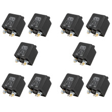10X 12V 100Amp 4-Pinowy Przełącznik Włączania / Wyłączania Heavy Duty PrzekaźNik ładowania Dzielonego dla Auto Boat Van Czarny