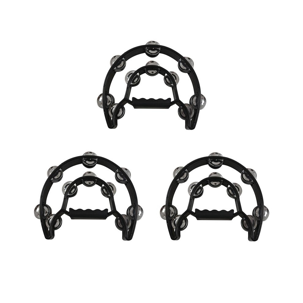 3X Compact Double Half Moon Music Tambourine Percussion Tamborine Drum Durable 6032355696533
