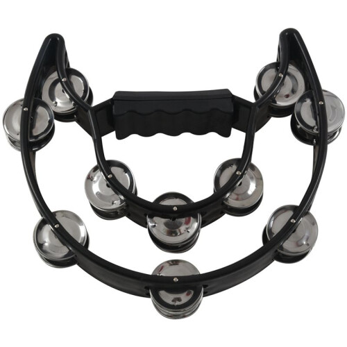 3X Compact Double Half Moon Music Tamburello Percussioni Tamborine Drum Durable 1