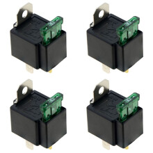 4X 4Pin DC12V 30A Säkrad På/Av Automotive Fused Relä med Försäkringskabel