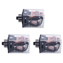 3X AC 220V / 230V Napięcie Cewki PrzekaźNik Mocy PCB 8 Pinów DPDT 2NO 2NC MK2P-1